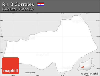 Silver Style Simple Map of R.I. 3 Corrales