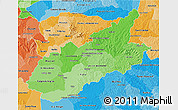 Political Shades 3D Map of Caazapa