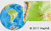 Physical Location Map of Caazapa, within the entire country