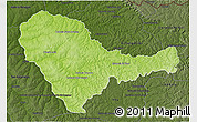 Physical 3D Map of Curuguaty, darken