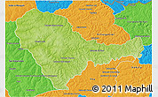 Physical 3D Map of Curuguaty, political outside