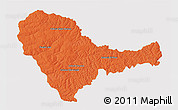 Political 3D Map of Curuguaty, cropped outside