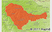 Political 3D Map of Curuguaty, physical outside