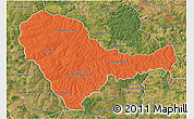 Political 3D Map of Curuguaty, satellite outside