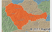 Political 3D Map of Curuguaty, semi-desaturated