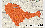 Political 3D Map of Curuguaty, shaded relief outside