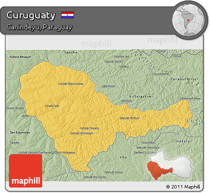 Savanna Style 3D Map of Curuguaty