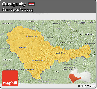 Savanna Style 3D Map of Curuguaty