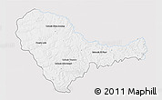 Silver Style 3D Map of Curuguaty, single color outside