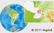 Physical Location Map of Curuguaty, highlighted country