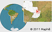 Satellite Location Map of Curuguaty, highlighted country