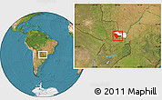 Satellite Location Map of Curuguaty, highlighted parent region
