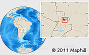Shaded Relief Location Map of Curuguaty