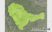 Physical Map of Curuguaty, darken, semi-desaturated
