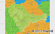 Physical Map of Curuguaty, political outside