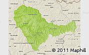 Physical Map of Curuguaty, shaded relief outside