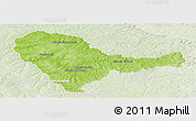 Physical Panoramic Map of Curuguaty, lighten