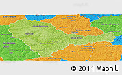 Physical Panoramic Map of Curuguaty, political outside