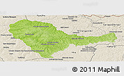 Physical Panoramic Map of Curuguaty, shaded relief outside
