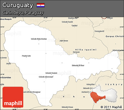 Classic Style Simple Map of Curuguaty