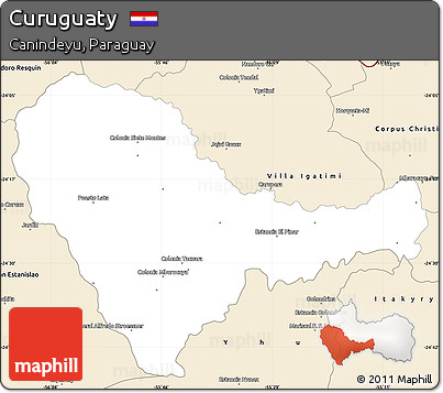 Classic Style Simple Map of Curuguaty