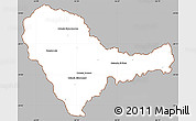 Gray Simple Map of Curuguaty, cropped outside