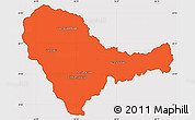 Political Simple Map of Curuguaty, cropped outside