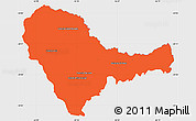 Political Simple Map of Curuguaty, single color outside