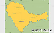 Savanna Style Simple Map of Curuguaty, cropped outside
