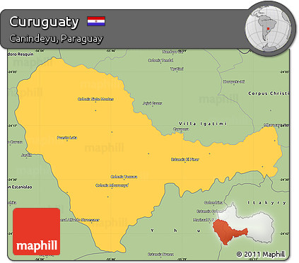 Savanna Style Simple Map of Curuguaty