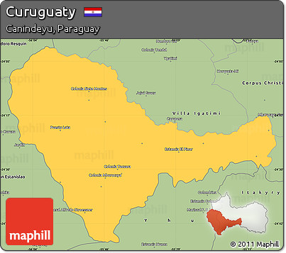 Savanna Style Simple Map of Curuguaty