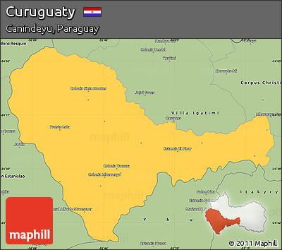 Savanna Style Simple Map of Curuguaty