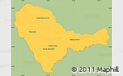Savanna Style Simple Map of Curuguaty, single color outside