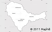 Silver Style Simple Map of Curuguaty, cropped outside
