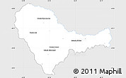 Silver Style Simple Map of Curuguaty, single color outside