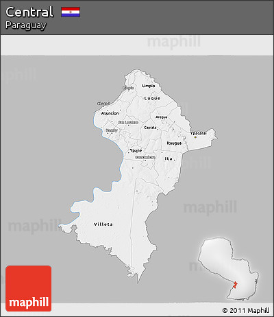 Gray 3D Map of Central, single color outside
