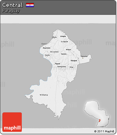 Gray 3D Map of Central, single color outside