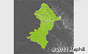 Physical 3D Map of Central, darken, desaturated