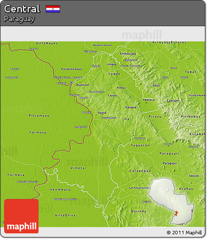 Physical 3D Map of Central