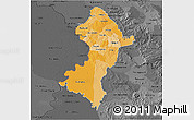 Political Shades 3D Map of Central, darken, desaturated