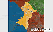 Political Shades 3D Map of Central, darken