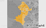 Political Shades 3D Map of Central, desaturated