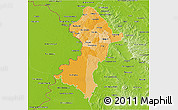 Political Shades 3D Map of Central, physical outside