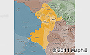 Political Shades 3D Map of Central, semi-desaturated