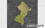 Satellite 3D Map of Central, darken, desaturated