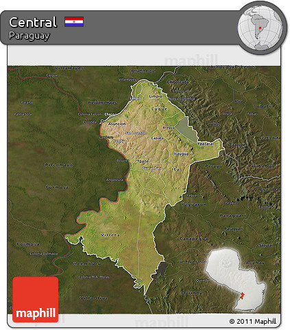 Satellite 3D Map of Central, darken