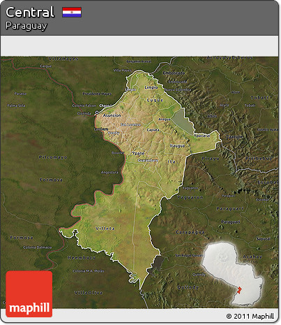 Satellite 3D Map of Central, darken