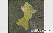 Satellite 3D Map of Central, darken, semi-desaturated