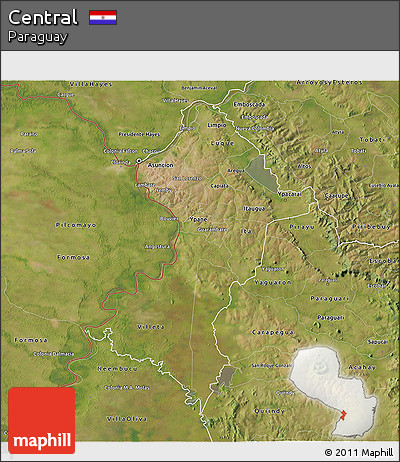 Satellite 3D Map of Central