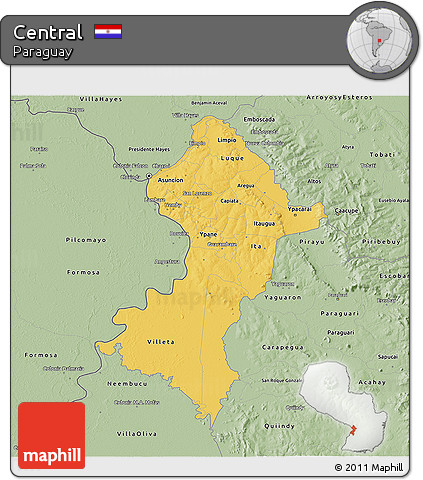 Savanna Style 3D Map of Central